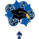 Blue Congrats Grad Foil Balloon Bouquet, 10pc - True to Your School